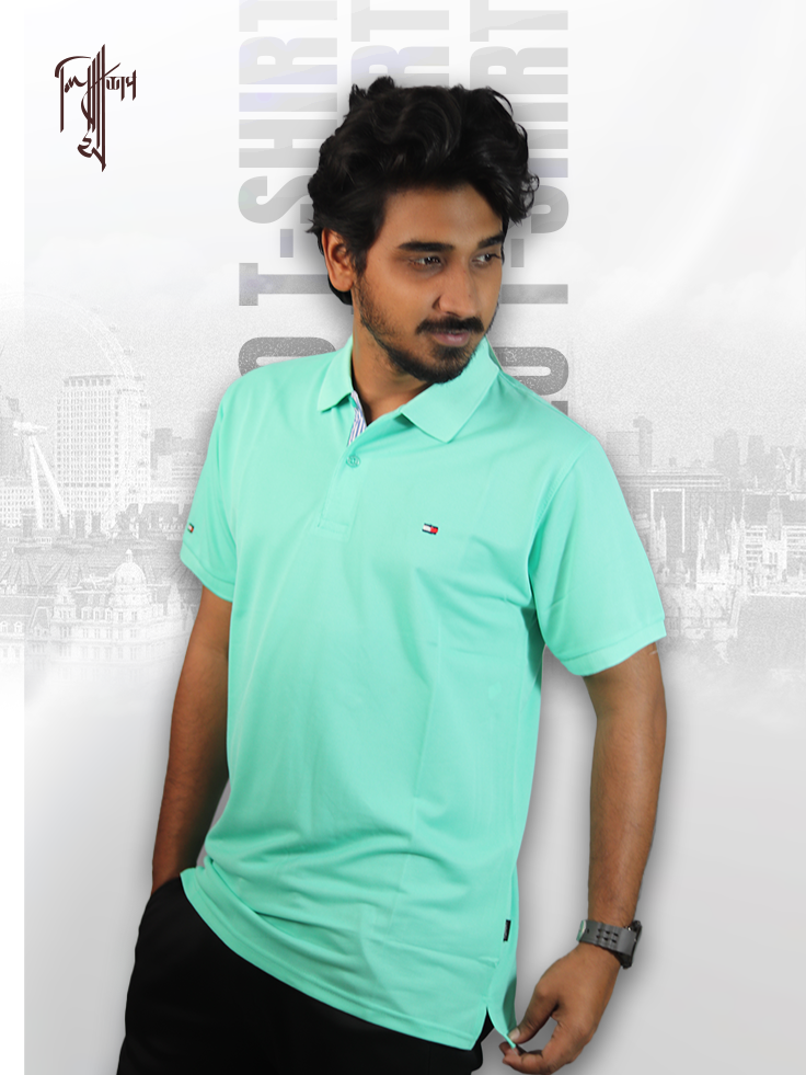 Premium Polo T-shirt (Mint Green) - Image 2