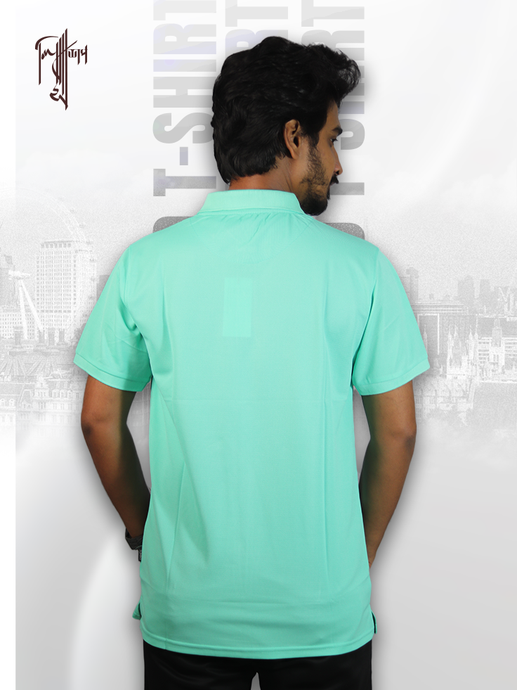 Premium Polo T-shirt (Mint Green) - Image 3