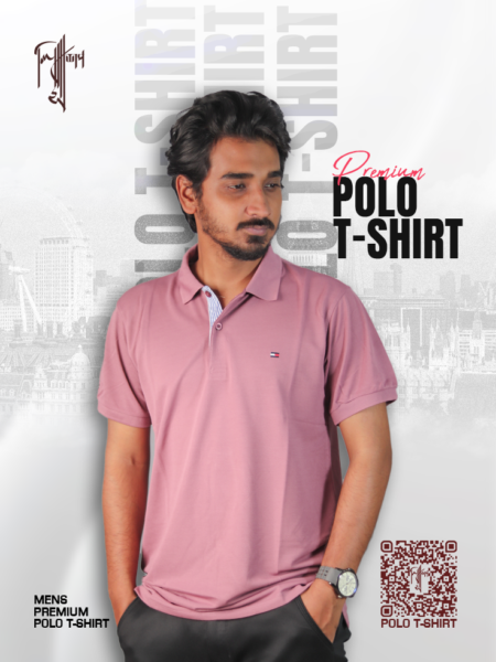 Premium Polo T-shirt (rose pink)