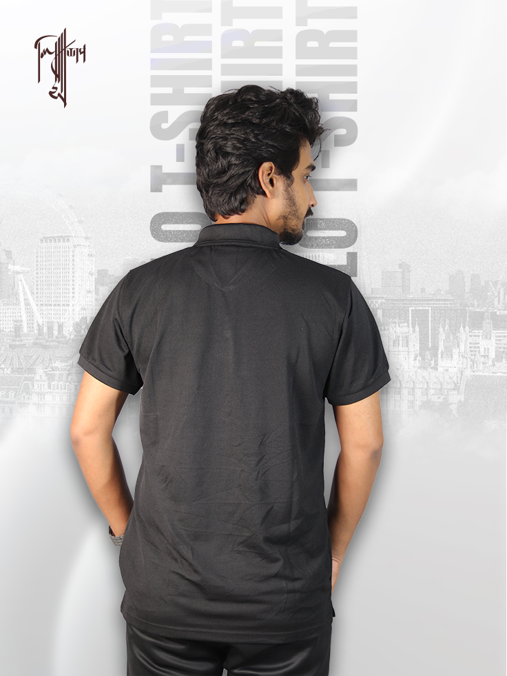 Premium Polo T-shirt (black) - Image 2