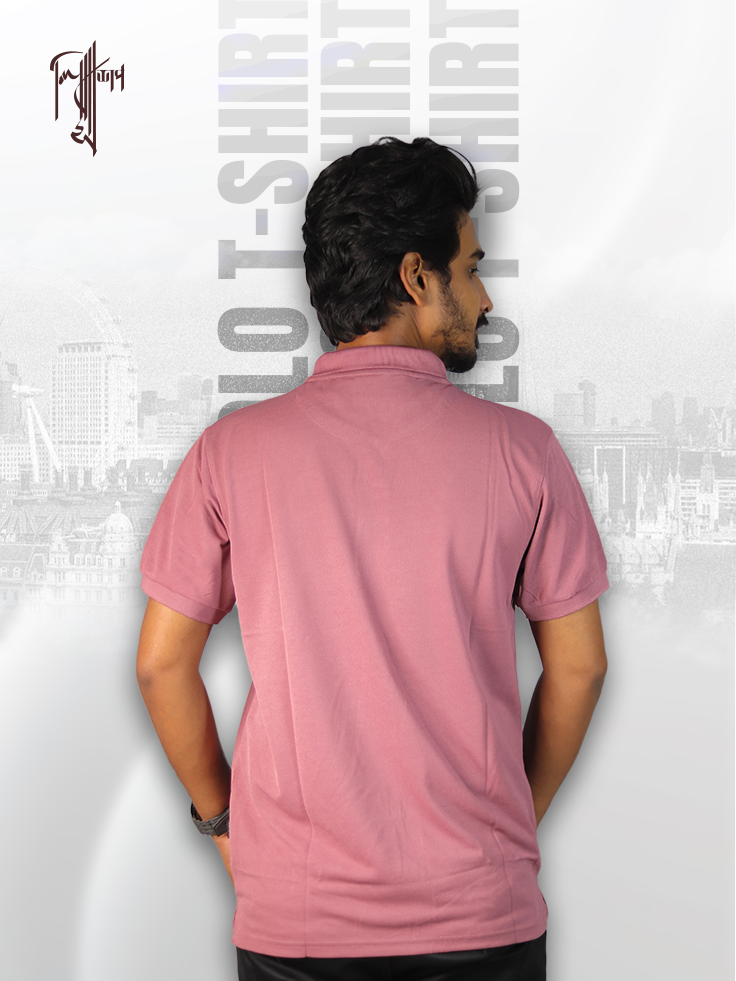 Premium Polo T-shirt (rose pink) - Image 3
