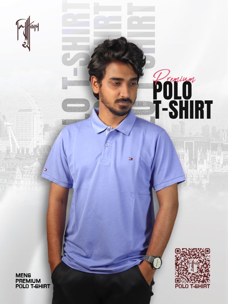 Premium Polo T-shirt (Lavender Blue)