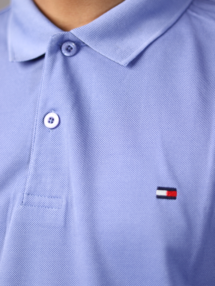 Premium Polo T-shirt (Lavender Blue) - Image 3