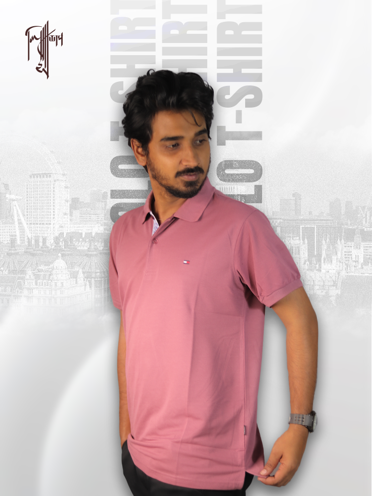 Premium Polo T-shirt (rose pink) - Image 2